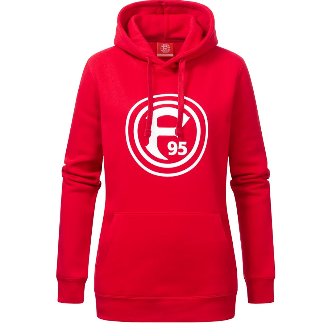 F95 Damen Hoodie Logo Rot | Fortuna Düsseldorf Hoodie Frauen | XS-XL