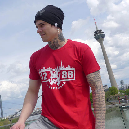 1288-Streetwear Logo T-Shirt Rot | Urban Style | Größen S-4XL