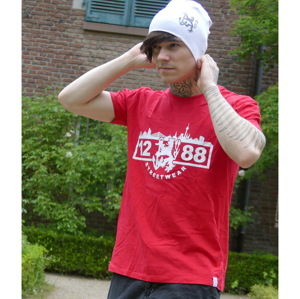 1288-Streetwear Logo T-Shirt Rot | Urban Style | Größen S-4XL