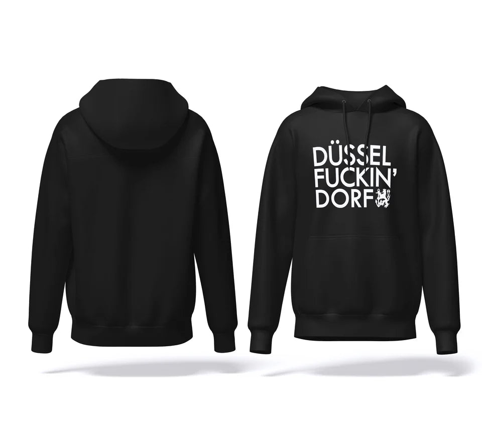 1288-Streetwear Hoodie Düssel Fuckin' Dorf LSchwarz | Langarm Shirt | S-4XL