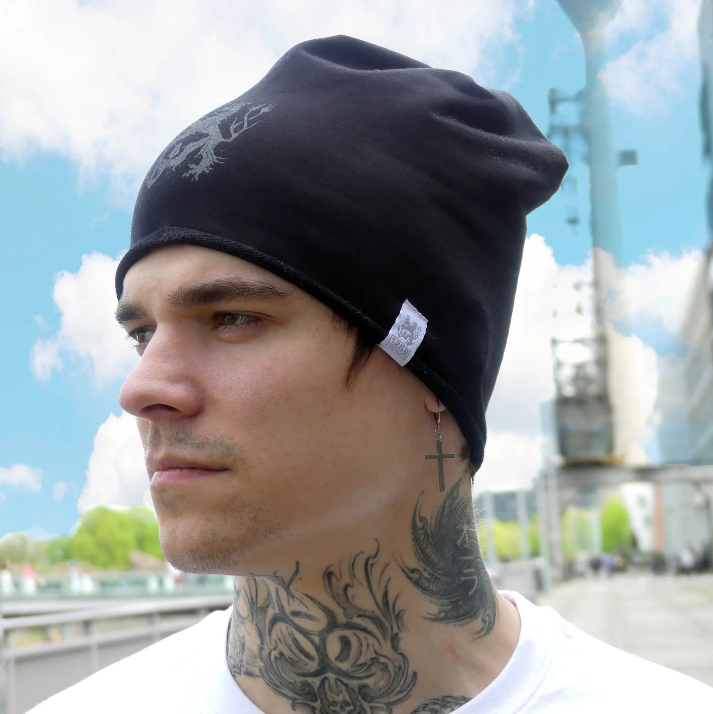 1288-Streetwear Longbeanie Schwarz | Winter Mütze | Onesize