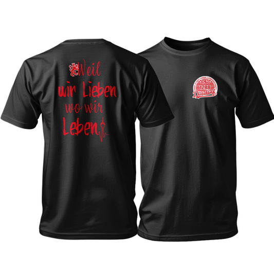 WWLWWL T-Shirt -schwarz/rot-Weil Wir Lieben Wo Wir Leben | B9Label | S-3XL